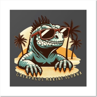 Galapagos marine iguana Posters and Art